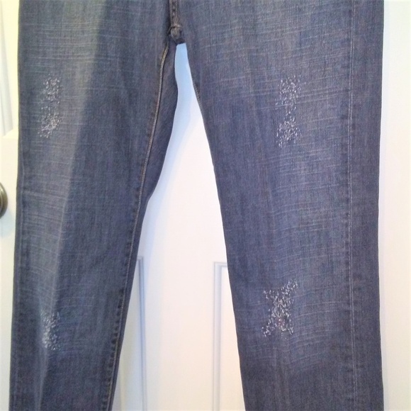 Seven7 Jean Premium Factory Distressed Straight Leg Denim Womens 30 - Picture 6 of 6